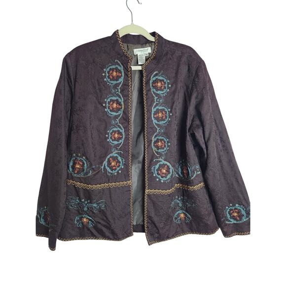 Coldwater Creek Jackets & Blazers - Coldwater Creek womens embroidered jacket sz 2X lined fall colors lightweight